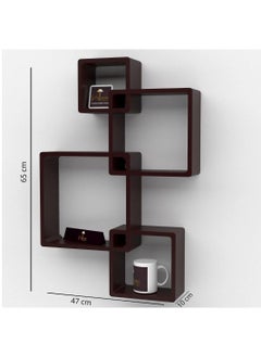 Wooden Twist Rafuf Intersecting Floating Wall Shelves with 4 Shelves  - Image 2