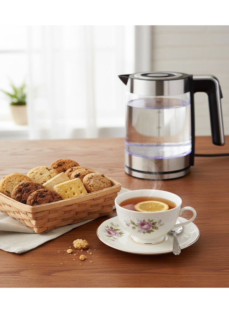 Typhoon Electric Kettle - 2200 Watts - 1.8 Liters - Transparent Silver - TY-01-006 - Image 2