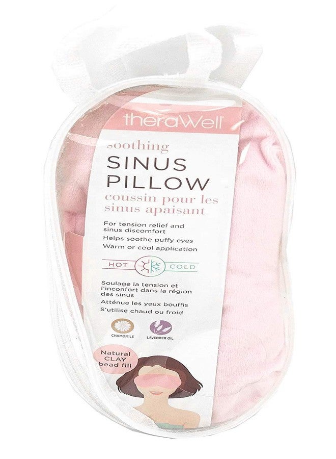 upper canada soap Therawell Anti-Stress Hot/Cold Clay Bead Sinus Eye Mask, Lavender & Chamomile, Pink - Image 1