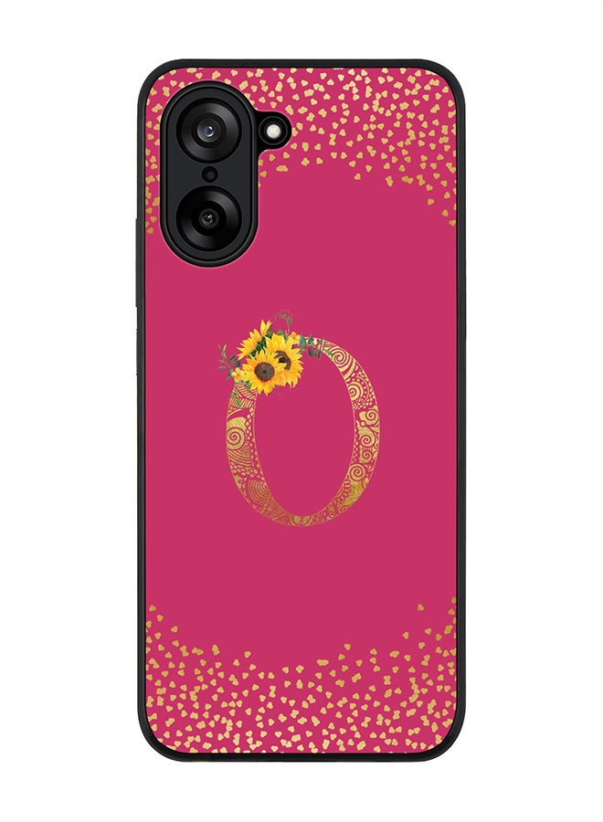 Stylizedd For OnePlus Nord CE5 / Ace 5 Racing Case,Slim fit Camera Protection, Shockproof Thin Phone cover  - Custom Floral Monogram - O ( Deep Pink )