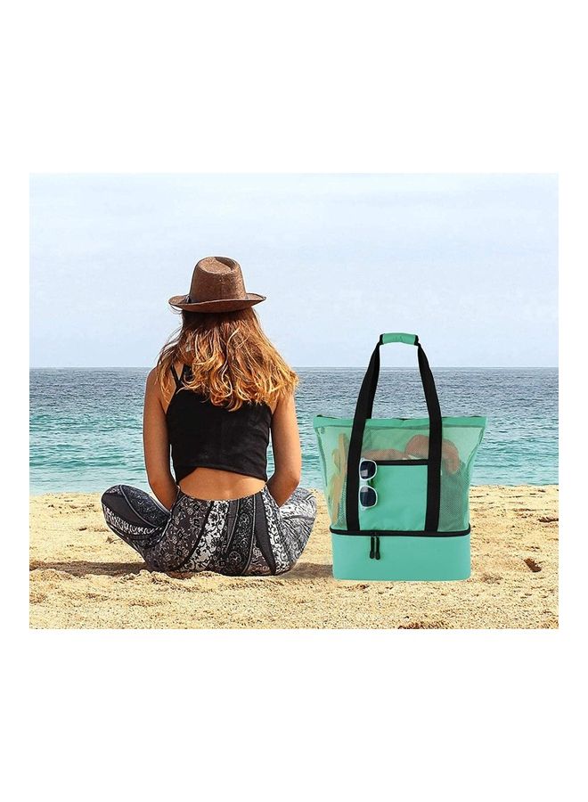 NIBEMINENT Mesh Beach Picnic Tote With Insulated Cooler Bag - Image 2