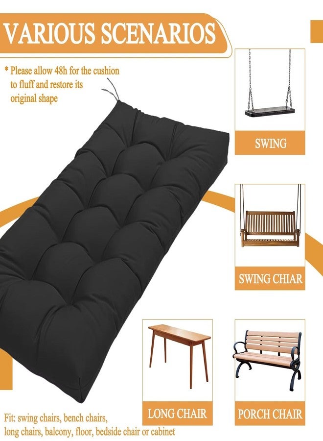 MTMR Outdoor Bench Cushion-44X19 Inch Water-Repellent Tufted Porch Swing Cushions with High Elasticity PP Cotton and Ties, Fade-Resistant Patio Bench Cushion for Outdoor Furniture, Indoor Seat Cushion - Image 5