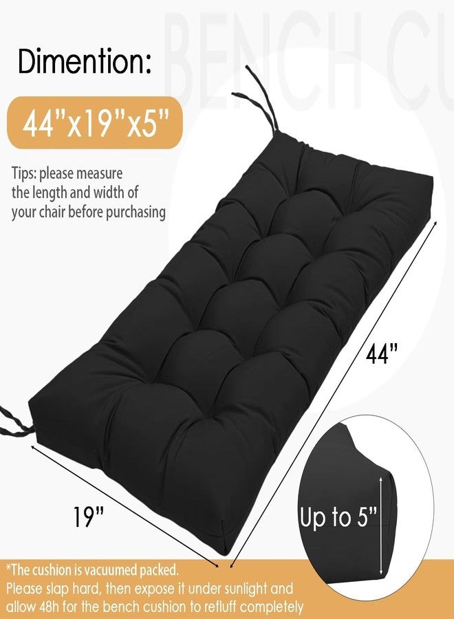 MTMR Outdoor Bench Cushion-44X19 Inch Water-Repellent Tufted Porch Swing Cushions with High Elasticity PP Cotton and Ties, Fade-Resistant Patio Bench Cushion for Outdoor Furniture, Indoor Seat Cushion - Image 2