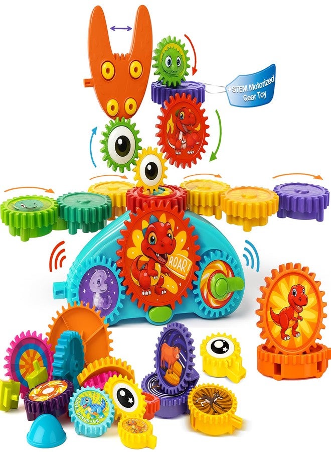 ROHSCE STEM Gear Toys for Toddlers 1-3 | Spinning Building Gears Toy for Kids | Interlocking Building Blocks Educational Gear Puzzle | Motorized Construction Toys for Boys Girls - Image 1