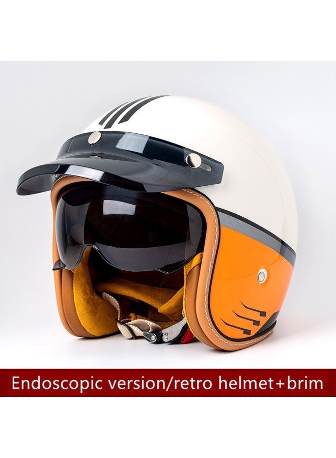 Retro 3/4 Motorcycle Helmet MT-5 Desert Camel with Black Lens, White Lens & Visor for Men Women
