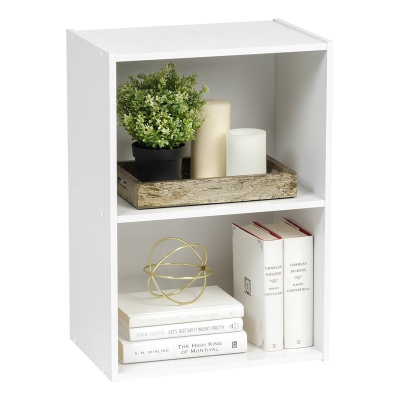 IRIS CX2 Wood Bookshelf Storage Shelf Bookcase 2Tier White