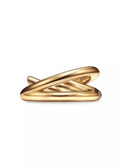 Tiffany & Co. Tiffany Knot Double Row Ring in Yellow Gold with Diamonds  - Image 5