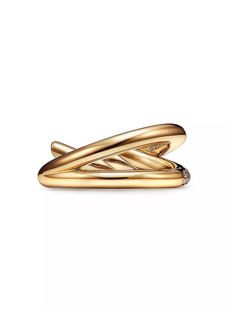 Tiffany & Co. - Tiffany Knot Double Row Ring in Yellow Gold with Diamonds - Image 1