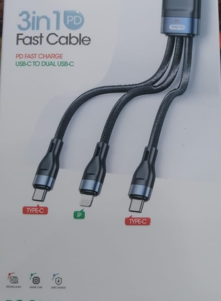 GO-DES 3IN1 USB-C FAST CABLE - Image 1