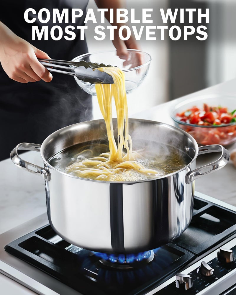 Cooks Standard Multi-Ply Clad Stainless Steel Stock Pot, 6-Quart Pasta Cooking Canning Pot with Lid, Deep Stockpot Induction Cookware - Image 3