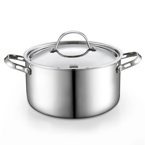 Cooks Standard Multi-Ply Clad Stainless Steel Stock Pot, 6-Quart Pasta Cooking Canning Pot with Lid, Deep Stockpot Induction Cookware - Image 1