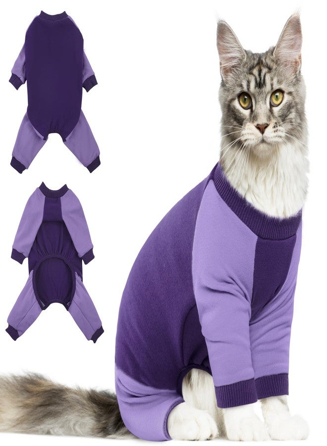 دينتران بدلة تعافي القطط من دينترون - بدلة قطعة واحدة مضادة لتسرب الشعر، بديل للطوق الجراحي للقطط الصغيرة، مناسبة للقطط الإناث والذكور للتعافي بعد الجراحة، ملابس بيجاما للقطط فقط تمنع انتشار الشعر - Image 1