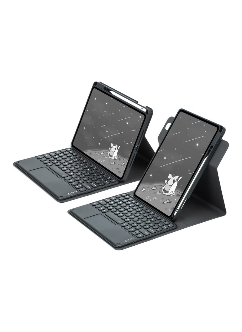 General Keyboard case for iPad (A16) 11th generation 11-inch 2025 (A3355, A3356), swivel stand case with pen holder Removable keyboard with magnetic cover 