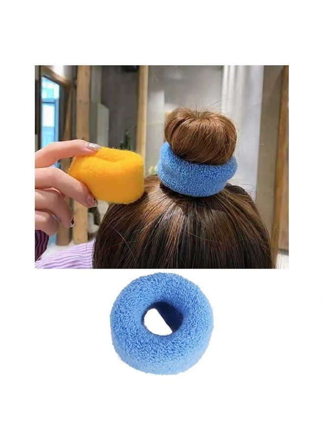 Angla 12 Pack Terry Cloth Cotton Elastic Stretchy Fuzzy Wide Thick Hair Ties Scrunchies Ties Ring Loop No Crease Seamless Hair Rubber Band Ponytail Holder Hair Accessories for Women Girl - Image 5