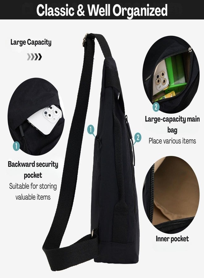 TecoKart Comfortable Chest Bag for Men & Women, Casual Cross Body Sling Bag for Man, Lightweight Travel Small Shoulder Bag (Black) - Image 5