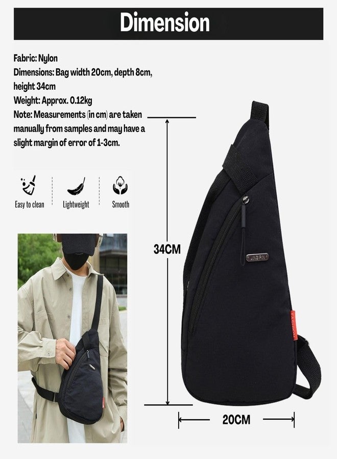 TecoKart Comfortable Chest Bag for Men & Women, Casual Cross Body Sling Bag for Man, Lightweight Travel Small Shoulder Bag (Black) - Image 2