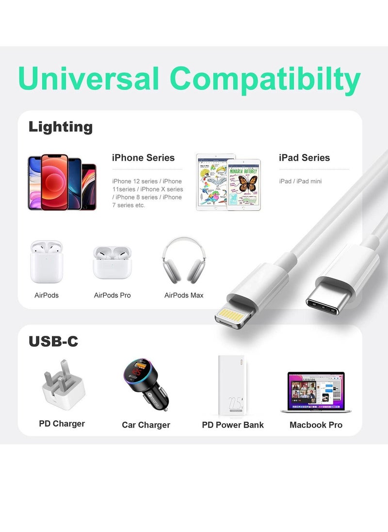 Generic USB C to Lightning Cable 2M [MFi Certified] Compatible with Apple iPhone 14 Pro Max/13/12/11 Pro/X/XS/XR/8 Plus/AirPods Pro,Supports Power Delivery,  - Image 4