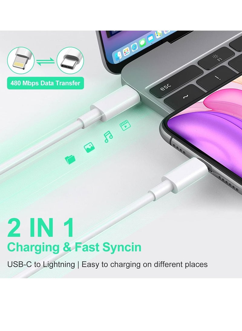 Generic USB C to Lightning Cable 2M [MFi Certified] Compatible with Apple iPhone 14 Pro Max/13/12/11 Pro/X/XS/XR/8 Plus/AirPods Pro,Supports Power Delivery,  - Image 3