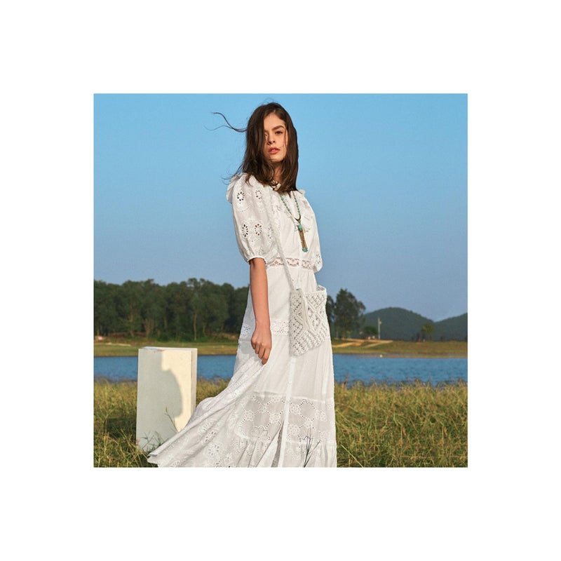 Zikra Handmade White Straw Cross Body Bag for Women, Beach-Ready Straw Messenger Bag Artisanal White Straw Shoulder Bag with Zipper Zippered White Straw Beach Bag for Women's Beach Outings - Image 5