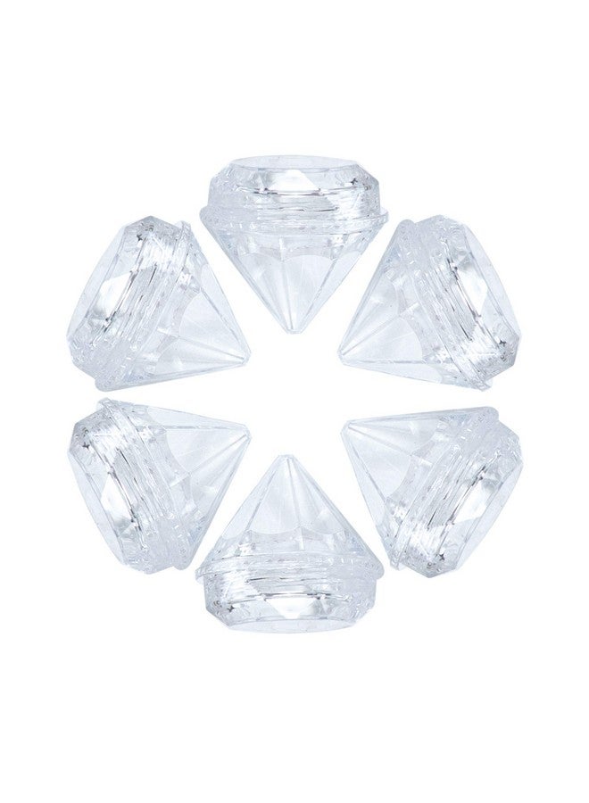 AUEAR , 50 Pack Diamond Shaped Clear Jars 5 Ml Empty Refillable Cosmetic Small Jar Makeup Container With Lids Sample Trial Case Storage Box For Party Favors Container Decor - Image 1