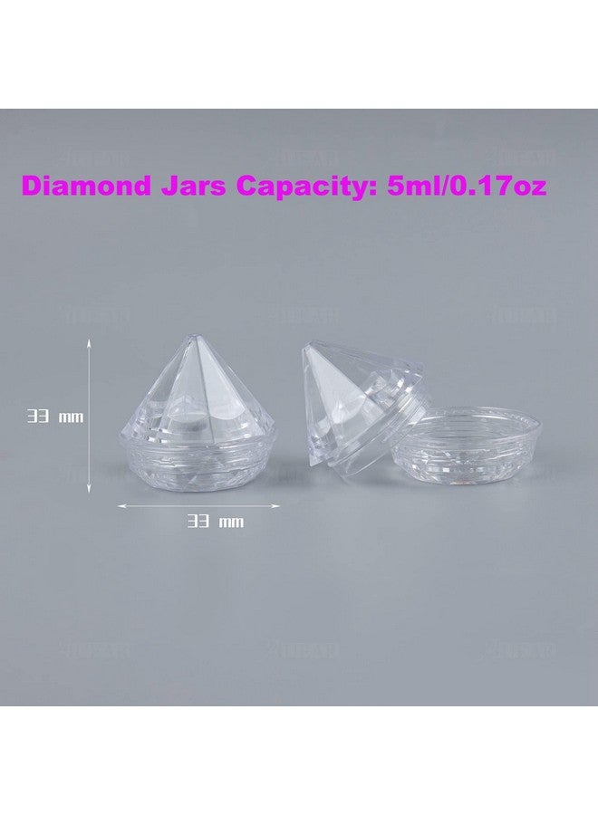 AUEAR , 50 Pack Diamond Shaped Clear Jars 5 Ml Empty Refillable Cosmetic Small Jar Makeup Container With Lids Sample Trial Case Storage Box For Party Favors Container Decor - Image 3