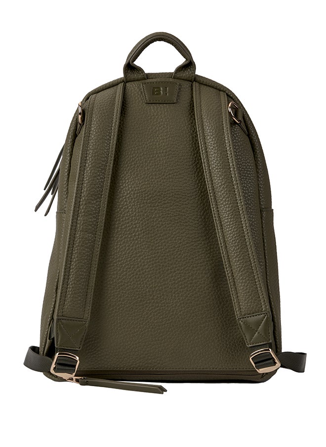 bababing Tumble Leather Changing Bag - Olive Green And Gold  - Image 3