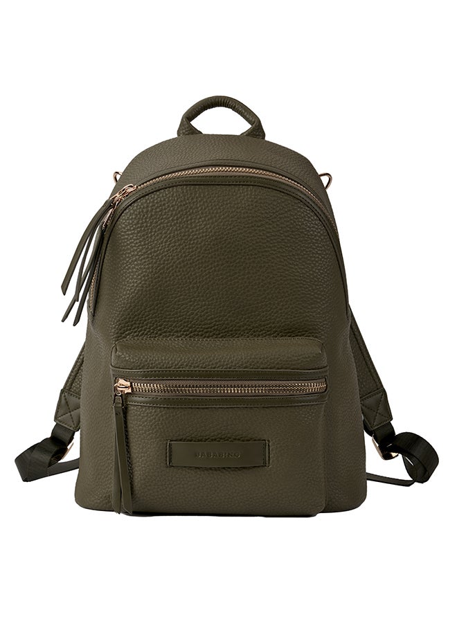 bababing Tumble Leather Changing Bag - Olive Green And Gold  - Image 5