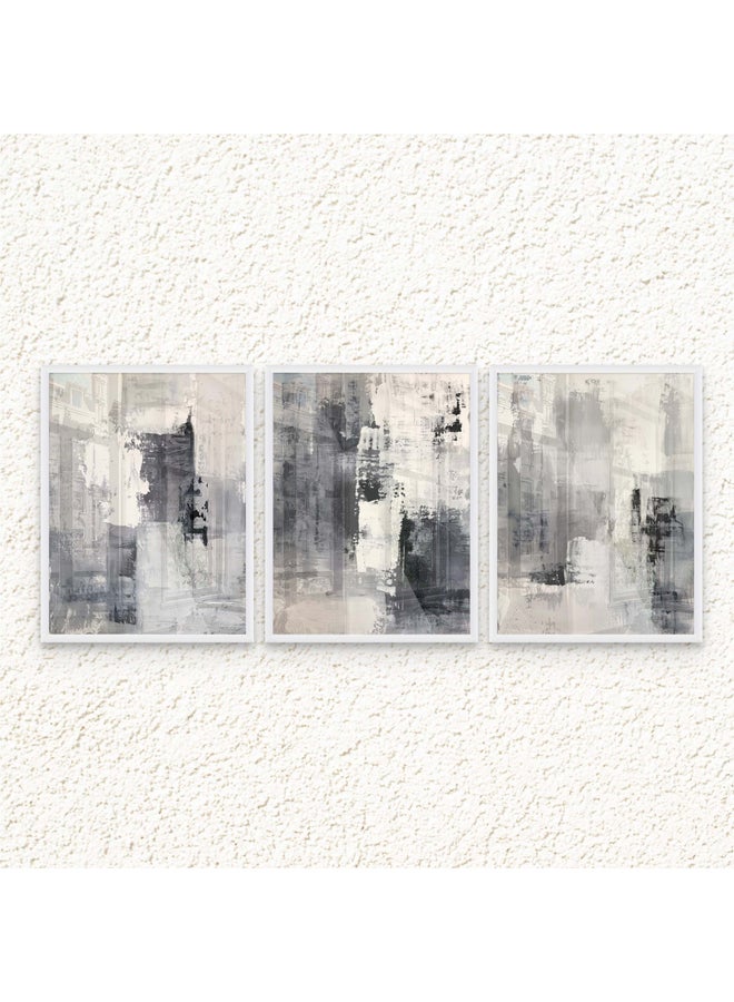 Art Decor Art Decor Framed Fine Art Set of 3 Abstract Vibrant Modern Print Wall Art Abstract Portrait Wall Décor for Gifting Bedroom Office Living Room and Home and Home Décor  - Image 1