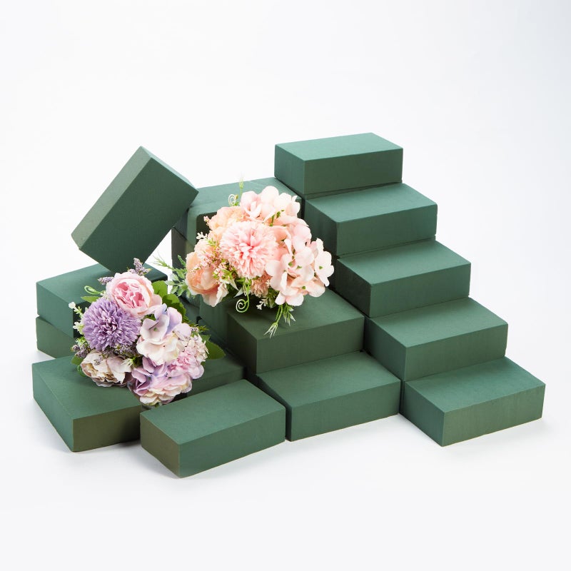GNRZZT 30 PCS Floral Foam Blocks, 5.5"L x 3.1"W x 1.7"H Green Dry & Wet Flower Foam for Fresh and Artificial Flowers, Plant Foam for Wedding, Birthdays, Pary, Home Decorations - Image 1