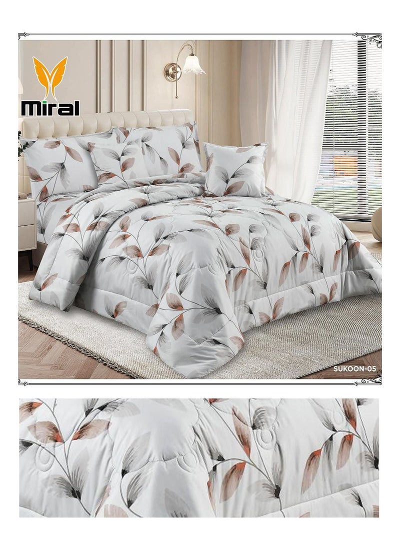 ميرال طقم لحاف مشجر نفرين – 6 قطع – لحاف 240×220 سم – شرشف سرير كامل 200×200+30 سم - Image 2