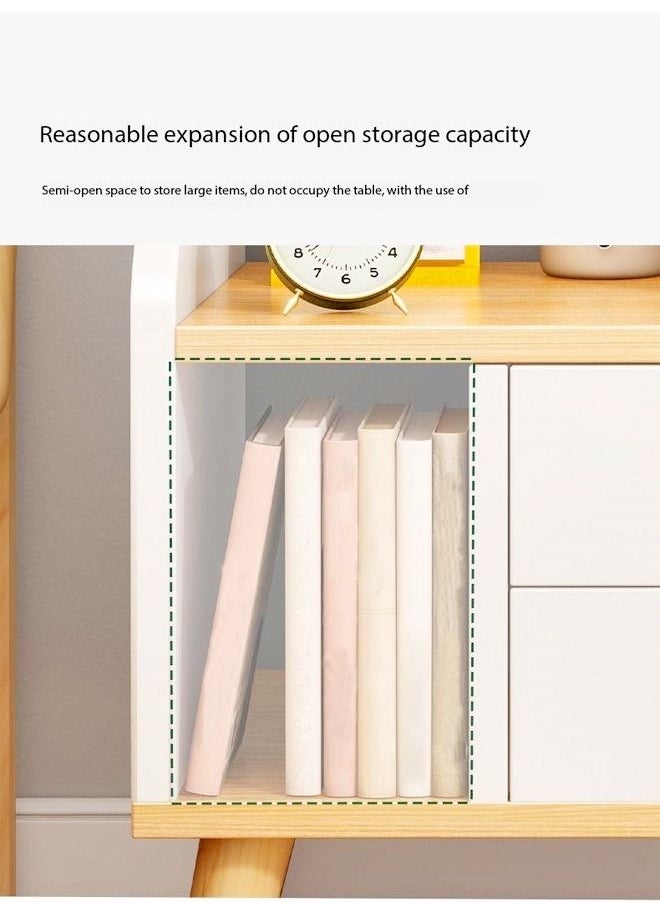 fashionhome - Modern Design Nightstands 2 Drawers Bedside Storage Rack Side Table 50 x 30 x 53 cm - Image 1