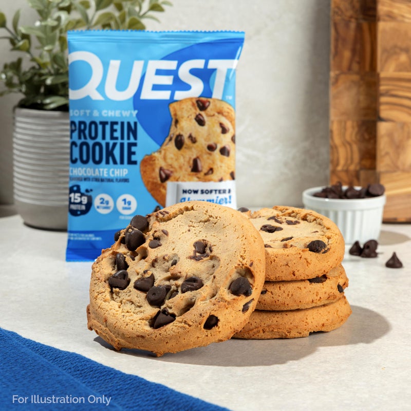 Quest Nutrition Chocolate Chip Protein Cookie, 15g Protein, 1g Sugar, 2g Net Carbs, Keto Friendly, High Protein, Low Carb; 12 Count - Image 5