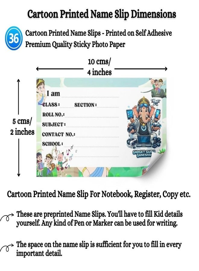 AanyaCentric 36 nos Kids Name Sticker | 4 x 2 inch | Self Fill in Sticky Labels for Notebook Register Copy - Image 3