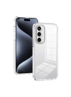 ماركة غير محددة جراب هاتف هجين من مادة TPU من الأكريليك الشفاف المضاد للانزلاق لهاتف Samsung Galaxy S24 FE (شفاف) 