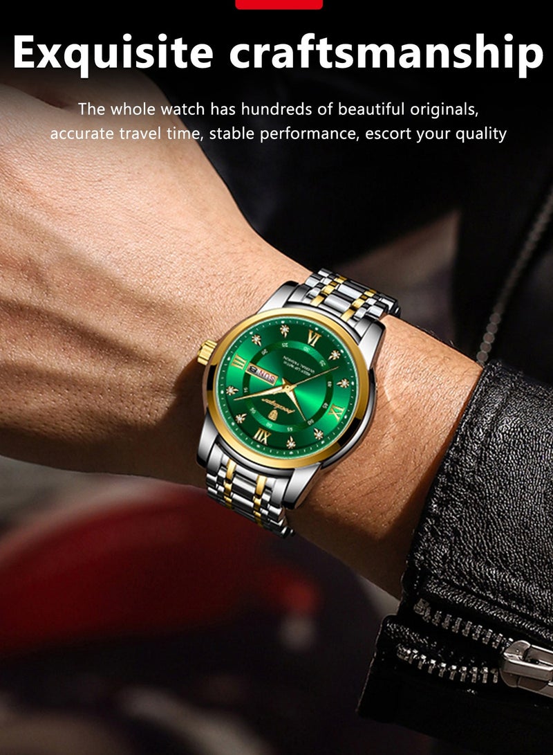 پوداجار ساعة رجالية مضيئة مقاومة للماء بهيكل كوارتز 41 ملم - Image 3