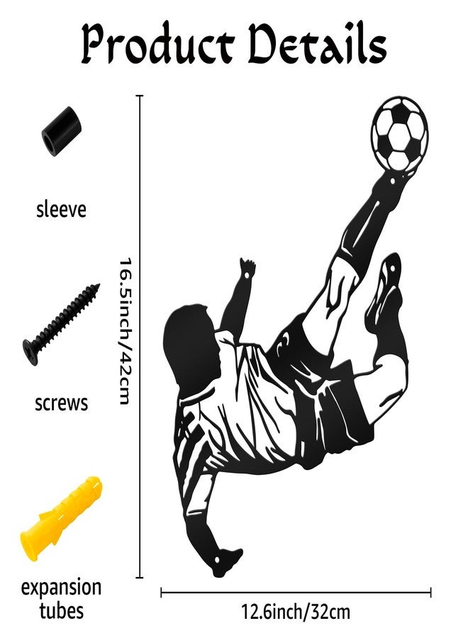 Paquesta Soccer Wall Decor Metal Soccer Wall Art Gifts for Boys Men Soccer Room Decor for Boys Room - Image 2