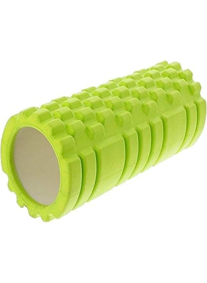 Yoga Foam Roller for Exercise & Deep Tissue Massage - High Density EVA Foam Equipment for Best Body Pain Relief, Recovery, Muscle Stretching | Pre & Post-Workout Sessions for Use in Gym & Home - green - Image 1