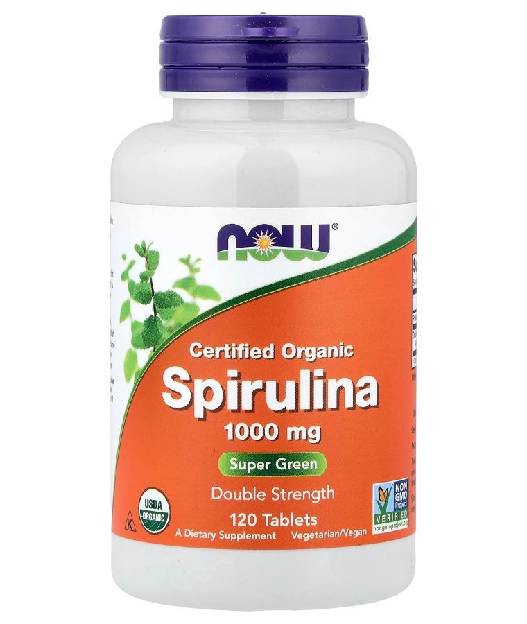 now Certified Organic Spirulina 1000 mg 120 Tablets