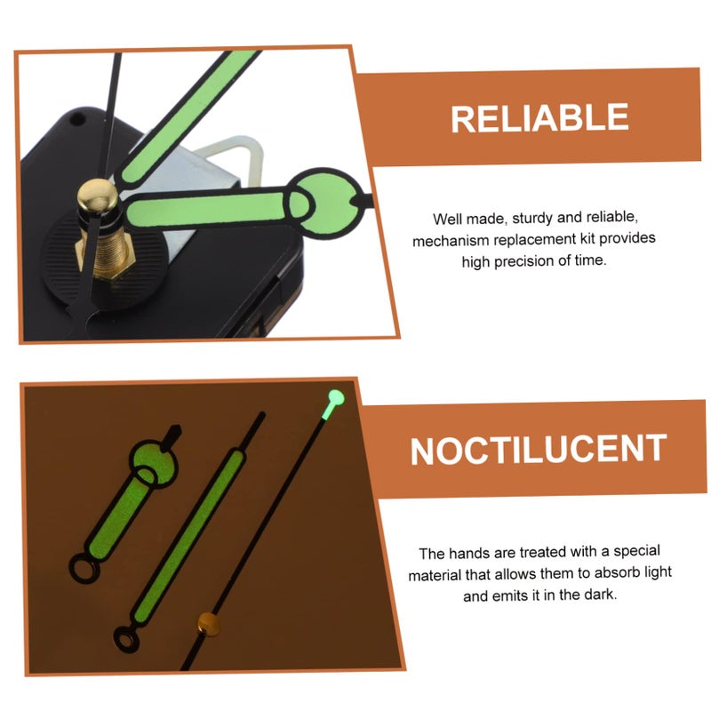 Quartz Clock Movement Mechanism Kit With Dark Hands Battery Powered - Image 5