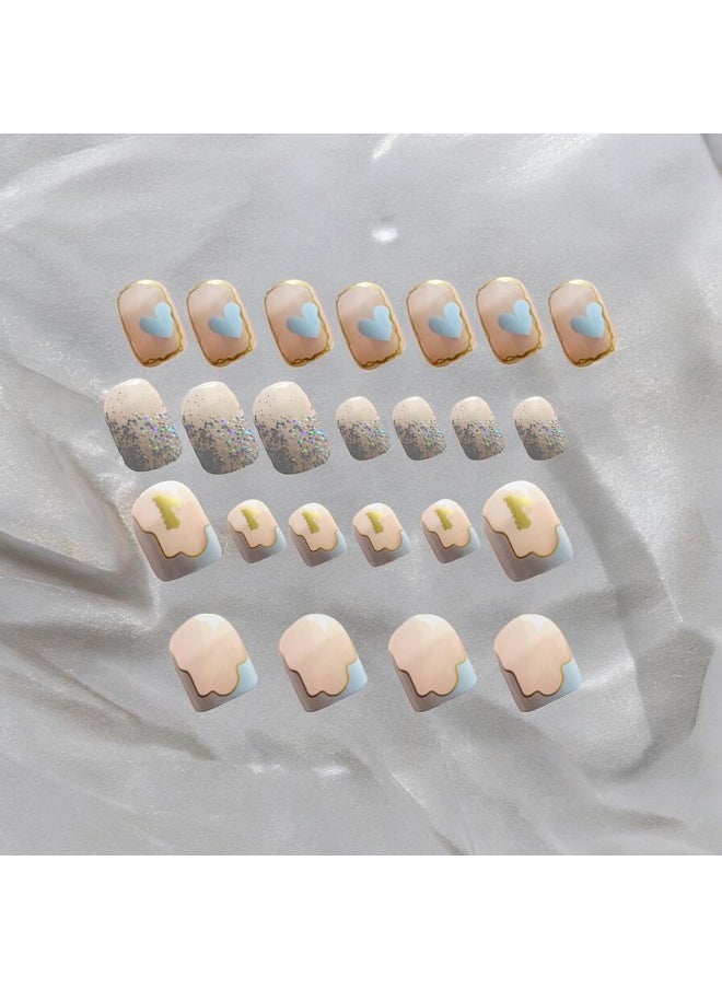 VITALOGY - Reusable Artificial Fake Nail Set Of 24 | Included Jelly Glue Sheet For False Nails For Women & Girl | Lightweight & Long Lasting | Quick Fix For Festivals & Special Occasions (05)  - Image 5