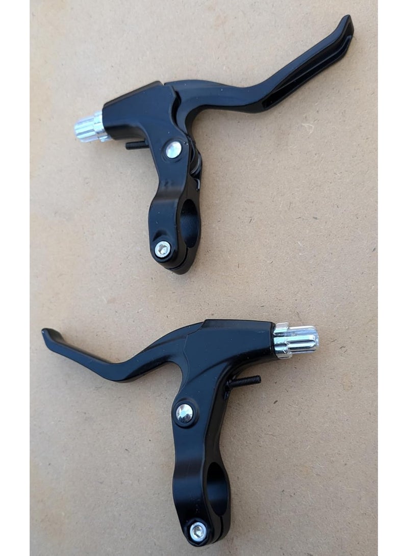 مقبض فرامل للدراجة زوج من ذراع الفرامل للدراجات يد فرامل من المعدن يمين ويسار جودة عالية لون اسود مناسب مع جميع انواع الجادون - Image 3