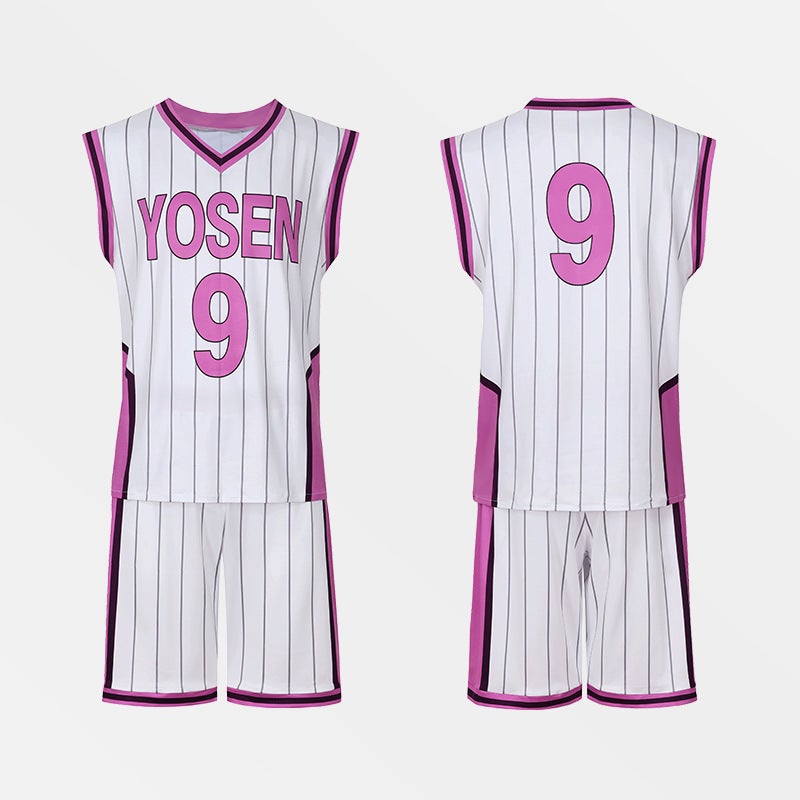 The new sunspot basketball cos clothing emperor light full cosplay clothing role animation play clothing jersey Morihara atsushi no. 9 jersey