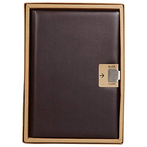 Kitabby- Legacy Slide- A5 Size-Hard Bound Notebook with a Sliding Lock Mechanism- Padded PU Soft Leather Cover Material- (Maroon) - Image 3