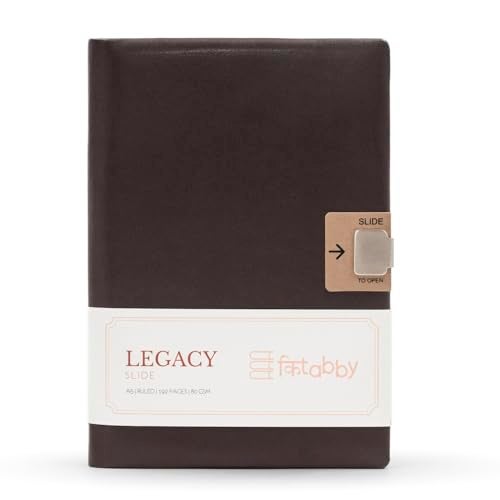 Kitabby- Legacy Slide- A5 Size-Hard Bound Notebook with a Sliding Lock Mechanism- Padded PU Soft Leather Cover Material- (Maroon) - Image 1