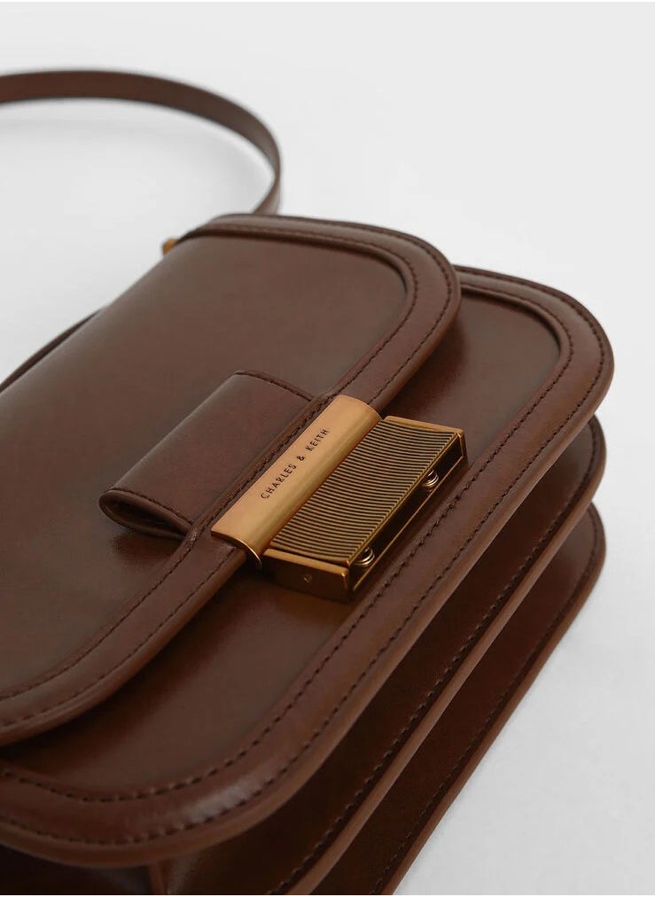 Charles & Keith Charlot Crossbody Bag & Shoulder Bag  - Dark Brown  - Image 4
