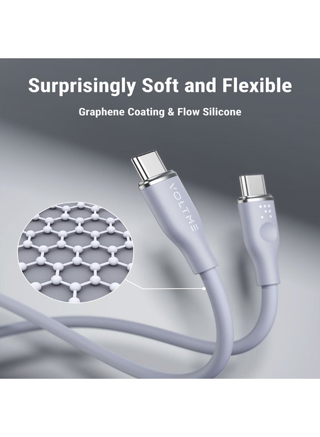 فولتمي سلك شاحن فولتمي سلسلة موس من USB-C إلى USB-C بطول 1 م وبقوة 100 واط - رمادي - Image 3