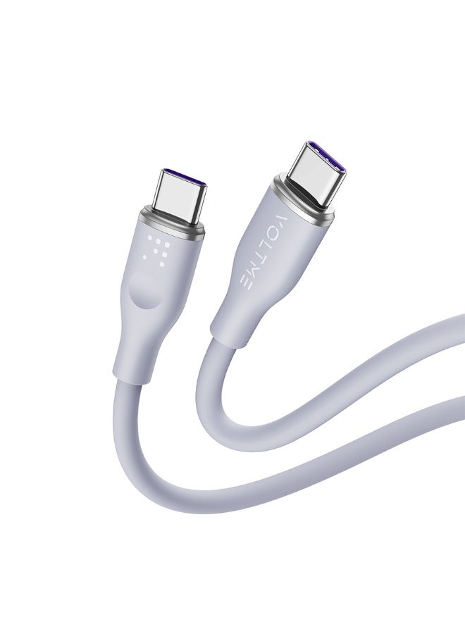 فولتمي سلك شاحن فولتمي سلسلة موس من USB-C إلى USB-C بطول 1 م وبقوة 100 واط - رمادي - Image 1