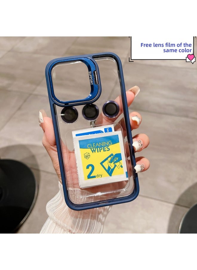 Generic Creative Invisible Stand For Iphone 15 Pro Max Case Suitable For Iphone Camera Film Transparent Digital Computer/For Iphone Protective Cover-Color:Navy Blue-Applicable Model:For Iphone14PRO  - Image 1