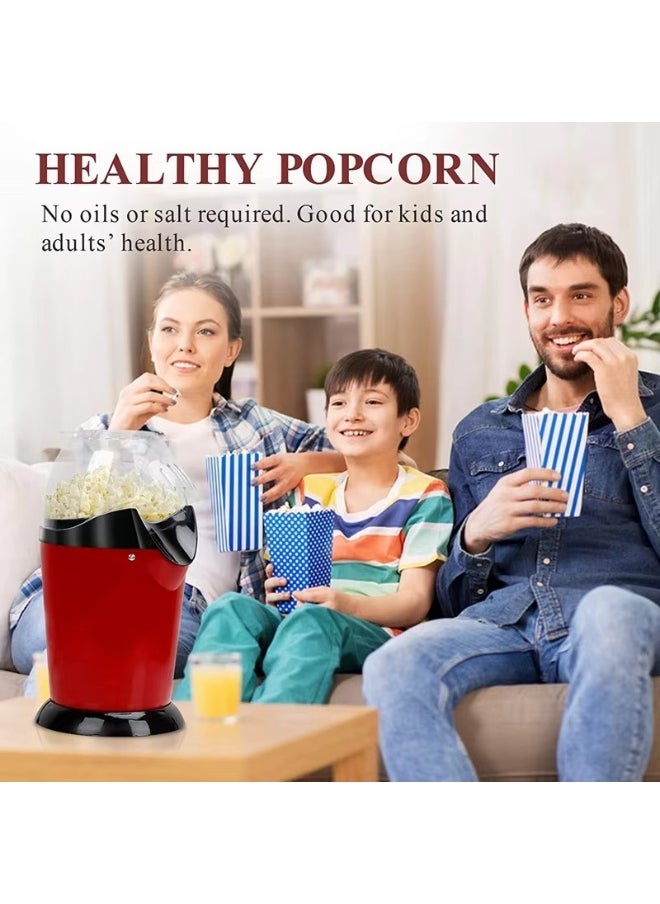 Mini popcorn maker, electric children's DIY hot air popcorn machine, non stick inner pot, no need for oil and water, 1200W, suitable for family，coffee shops, restaurants and gatherings,15.5*15.5*28cm