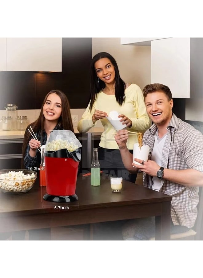 Mini popcorn maker, electric children's DIY hot air popcorn machine, non stick inner pot, no need for oil and water, 1200W, suitable for family，coffee shops, restaurants and gatherings,15.5*15.5*28cm